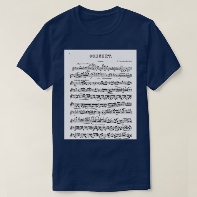 Tchaikovsky Violin Concerto Graphic T-Shirt (Design Front)