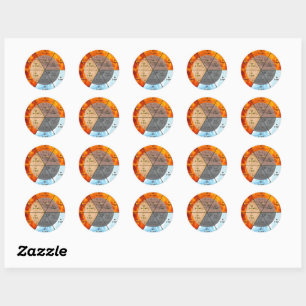 TCM clock elements meridians organs Classic Round Sticker