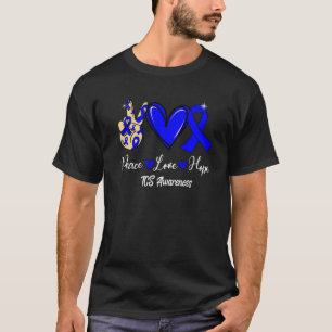 TCS Awareness Peace Love Hope Blue Ribbon T-Shirt