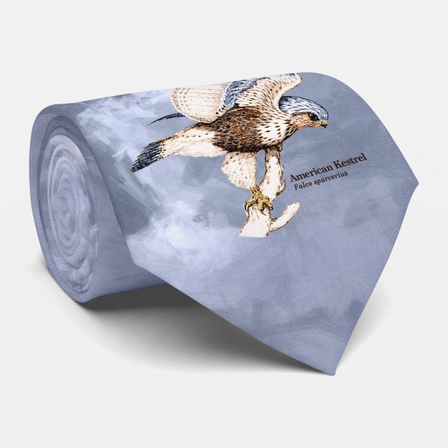 TCWC - American Kestrel Illustration Tie (Rolled)