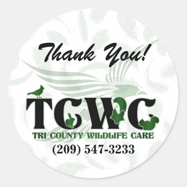 TCWC - Logo Green Thank You Stickers (Front)