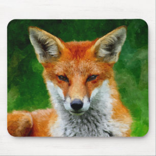 TCWC - Red Fox Watercolor Painting Mouse Pad