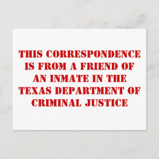 TDCJ friend Postcard