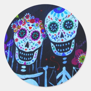 Te amo Dia de los Muertos Wedding Classic Round Sticker