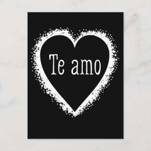 Te amo, I love you in Spanish black & white Postcard