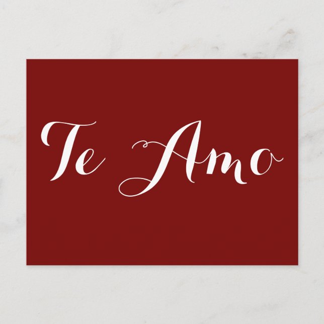 Te Amo Postcard (Front)