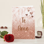 Te Amo Tarjeta Valentine's Day Spanish Love Holiday Card<br><div class="desc">This design was created from my one-of-a-kind fluid acrylic painting. It may be personalised by clicking the customise button and changing the name, initials or words. You may also change the text colour and style or delete the text for an image only design. Contact me at colorflowcreations@gmail.com if you with...</div>