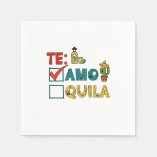 Te Amo Tequila Cinco De Mayo Funny Napkin