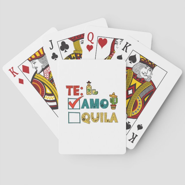 Te Amo Tequila Cinco De Mayo Funny  Playing Cards (Back)