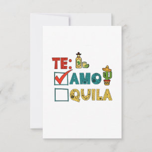 Te Amo Tequila Cinco De Mayo Funny Thank You Card