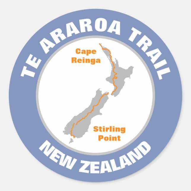  Te Araroa Trail Map Classic Round Sticker (Front)