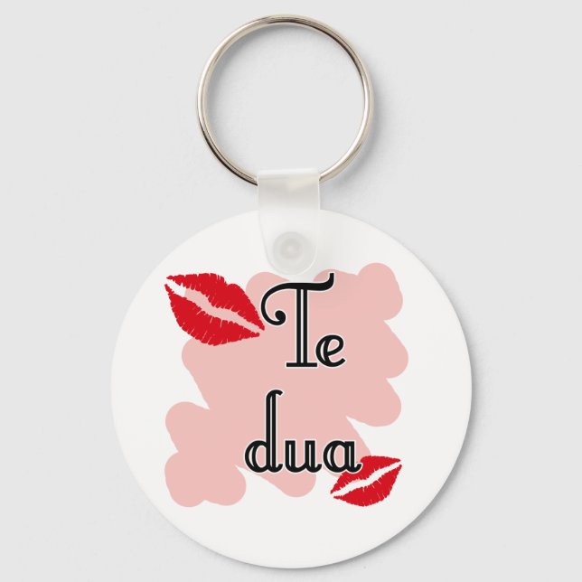 Te dua - Albanian - I Love You Key Ring (Front)