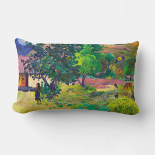 Te Fare, The House landscape art by Paul Gauguin Lumbar Cushion