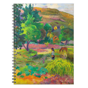 Te Fare, The House landscape art by Paul Gauguin Notebook