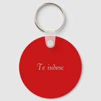 Te iubesc in red and white keychain