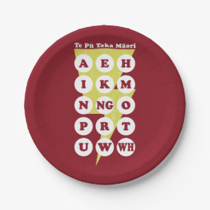 Te Pu Taka Maori Maori Alphabet Paper Plate