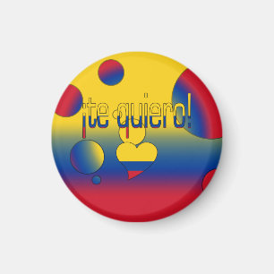 ¡Te Quiero! Colombia Flag Colours Pop Art Magnet