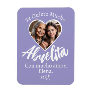 Te Quiero Mucho Abuelita Con Foto Personalizada Magnet