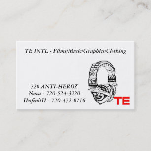 te, TE INTL - Films/Music/Graphics/Clothing, No... Business Card