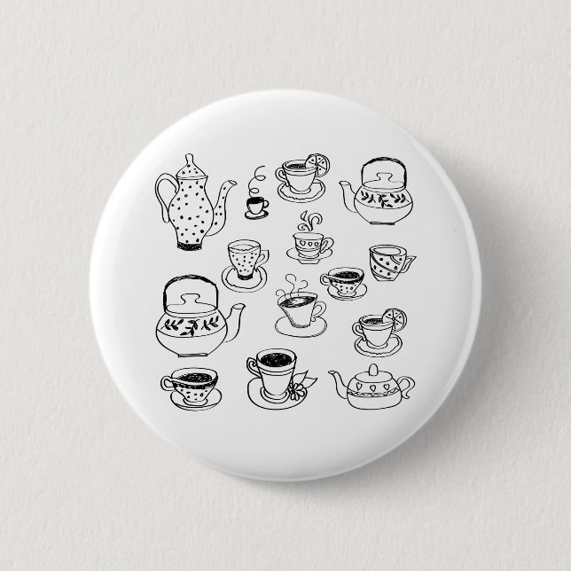 Tea 6 Cm Round Badge (Front)