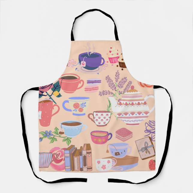 Tea And Books Apron (Front)