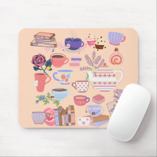 Tea And Books Mouse Pad