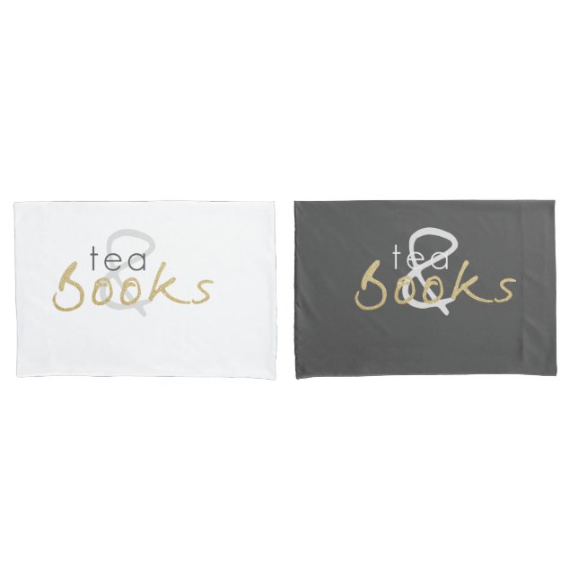 Tea and Books Pillowcase Set (Front-Set)