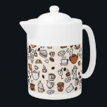 Tea and Coffee Shop Objects Pattern<br><div class="desc">Cafe or coffee shop collage on beige.</div>