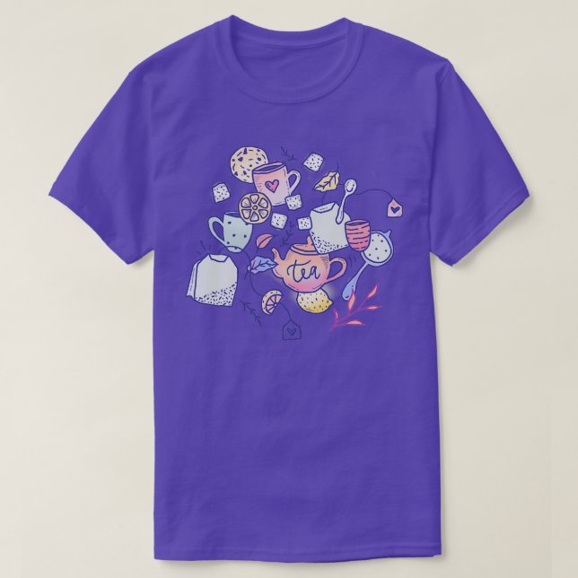 Tea and Cookies Doodle Art T-Shirt (Design Front)