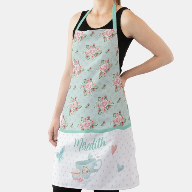 Tea and Cupcake Time Personalised   Apron (Insitu)