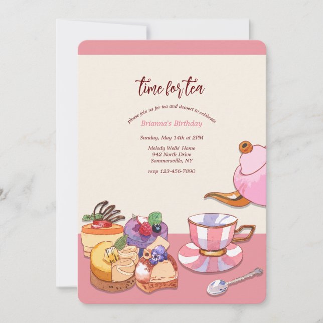 Tea and Dessert  Invitation (Front)