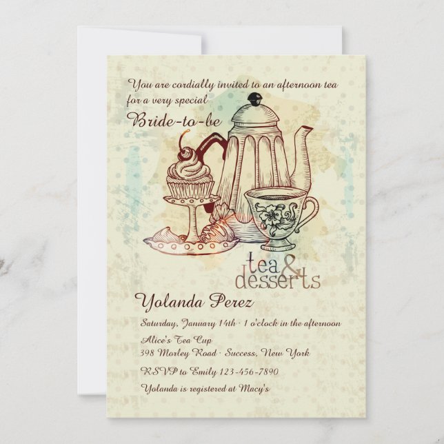 Tea and Desserts Invitation (Front)