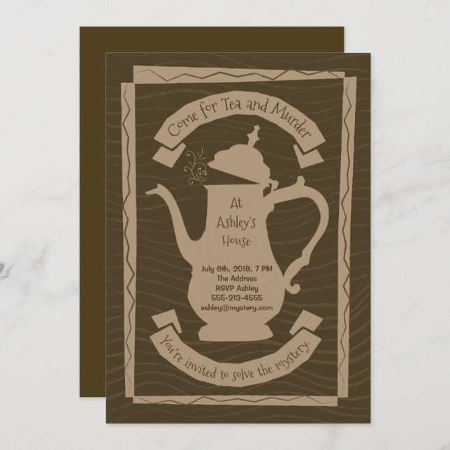 Tea and Murder Party - Custom Invitation (Front/Back)