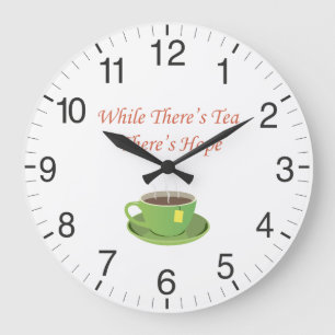 Tea and Optimism Large Clock