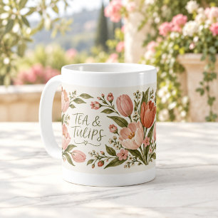 Tea and Tulips Romantic Floral Mug