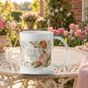 Tea and Tulips Romantic Floral Mug