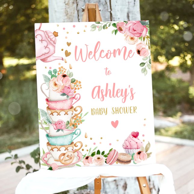Tea Baby Shower Baby is Brewing Girl Welcome Poster (Creator Uploaded)