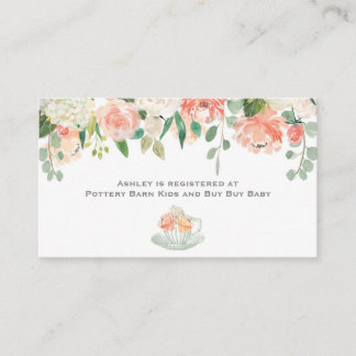 Tea Baby Shower Floral Enclosure Card