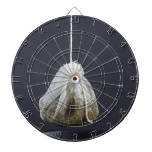 Tea bag is hung in a cup dartboard