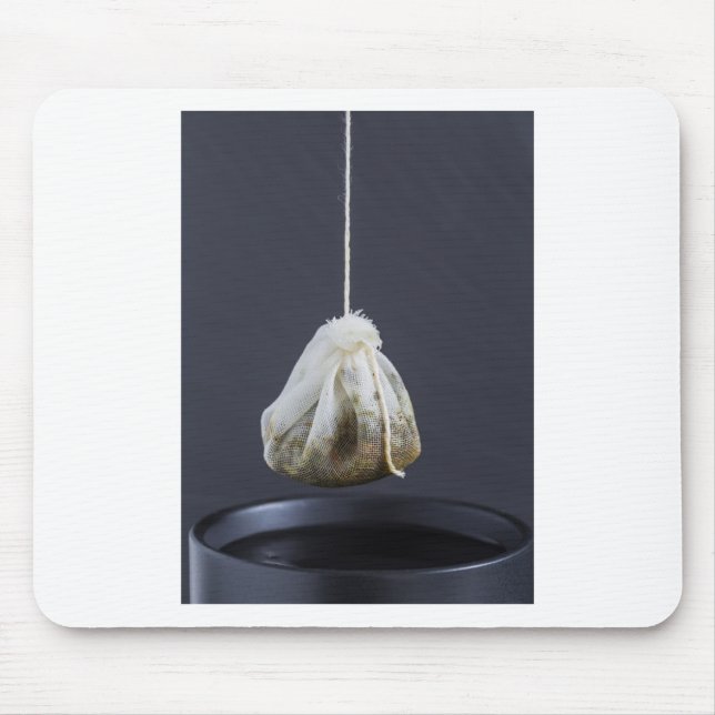Tea bag is hung in a cup mouse pad (Front)