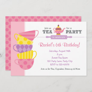 Tea Birthday Invitations (Tea Party Cups)