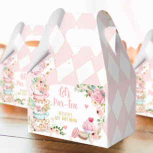 Tea Birthday Party Pink Flower Girl Par-tea Floral Favour Box