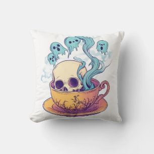 Tea & Bones � Funny Relaxed Skull Cushion