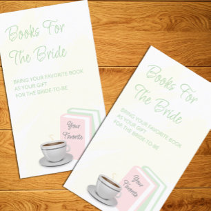 Tea & Books Bridal Shower Books For The Bride Enclosure Card