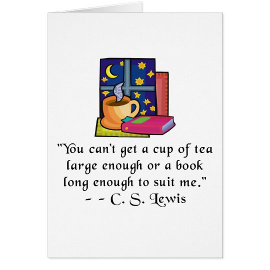 Tea & Books w Quote Notecard