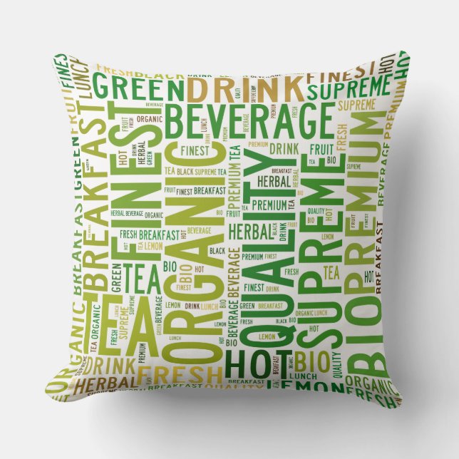 Tea breakfast text design cushion (Front)