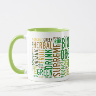 Tea breakfast text design mug