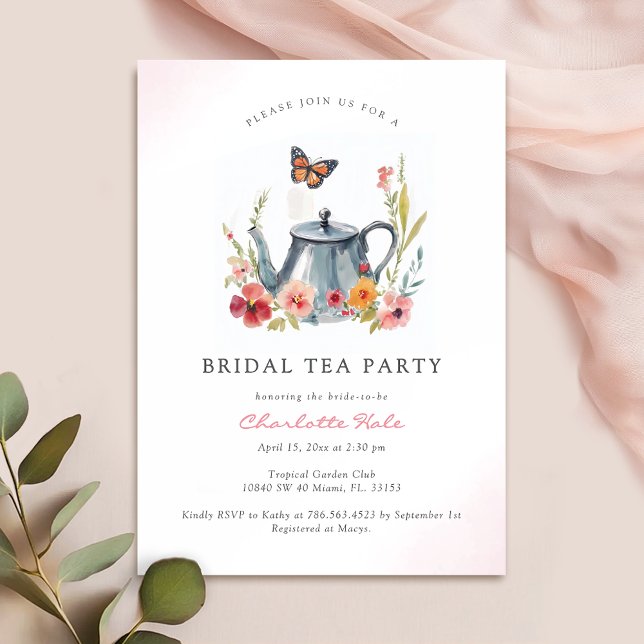 Tea Bridal Shower Floral Garden Invitation (Creator Uploaded)