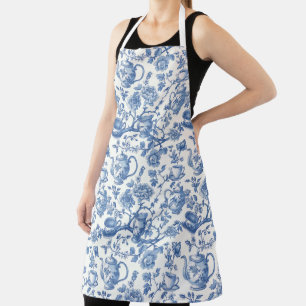 Tea Chinoiserie French Toile Du Jouy Pattern Apron