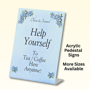 Tea Coffee Table Acrylic Pedestal Sign 